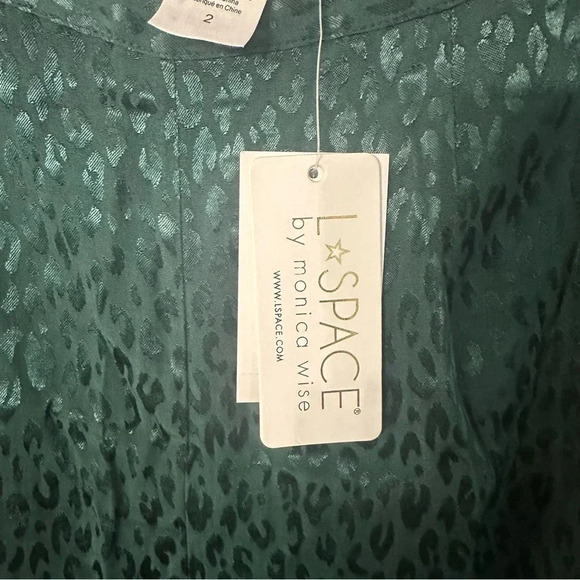 L*Space Harlow Pant In Ultramarine Emerald Green Leopard Print NWT - Picture 7 of 13